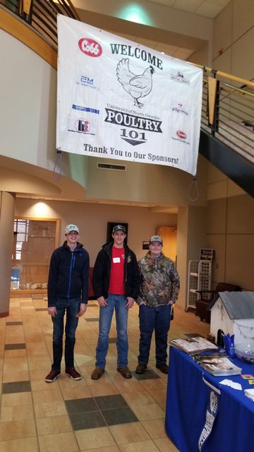 FCMS FFA members Jesse Porter, Liam Ford and Zabian Atkinson attended Poultry 101 Day at North Georgia College